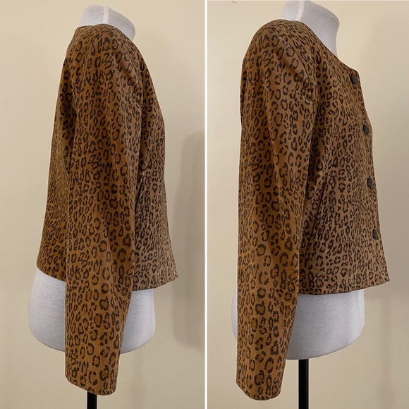 vintage wildcats genuine suede leopard print jacket - Picture 4 of 16